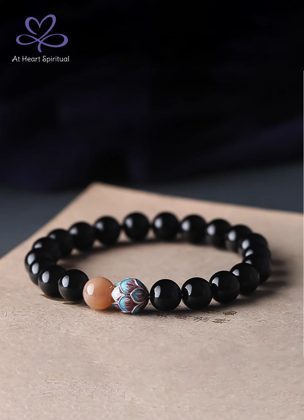 Natural Black Obsidian Bracelet, Water Energy