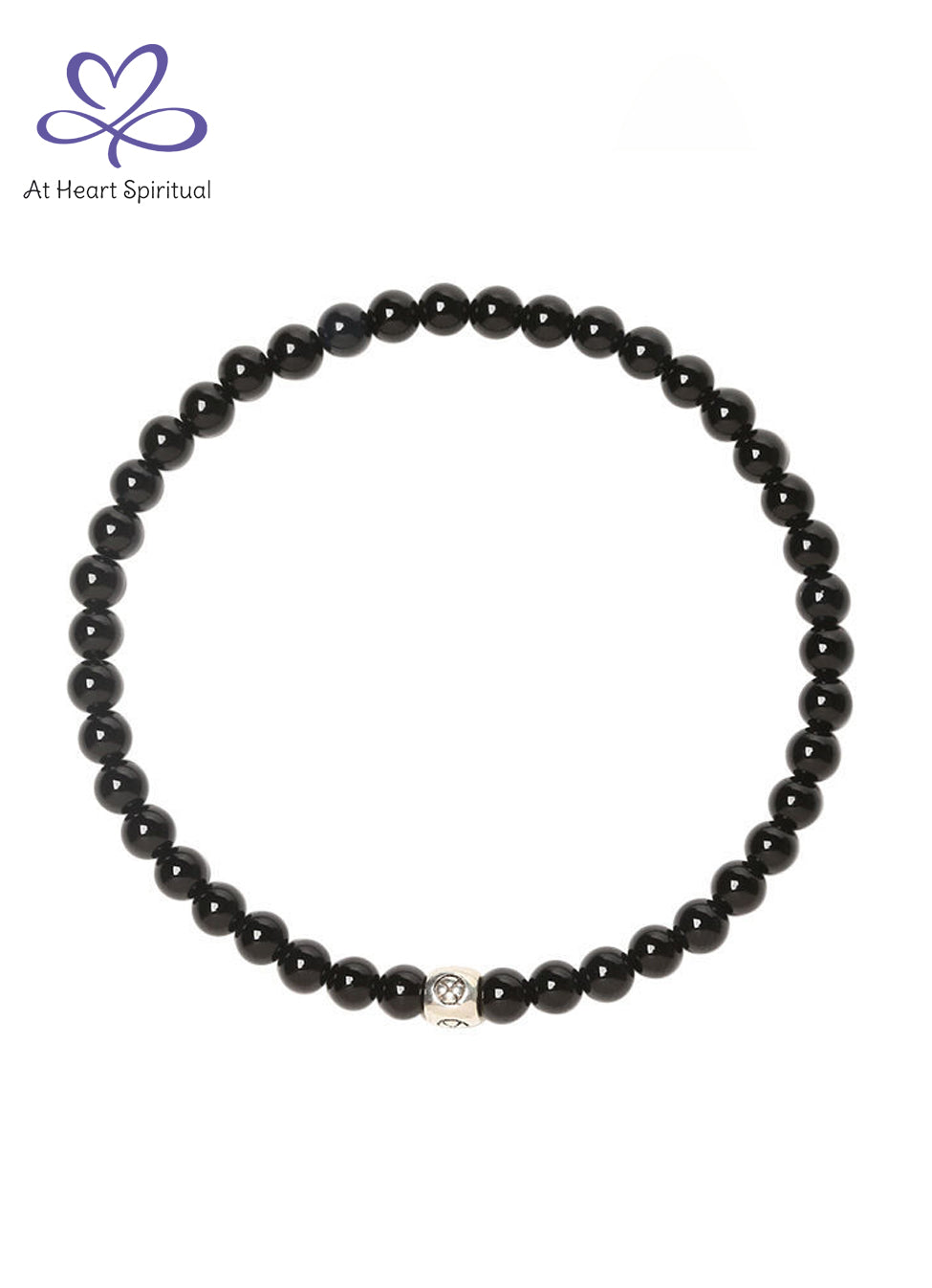 Natural Black Obsidian Bracelet, 4MM,Water Energy