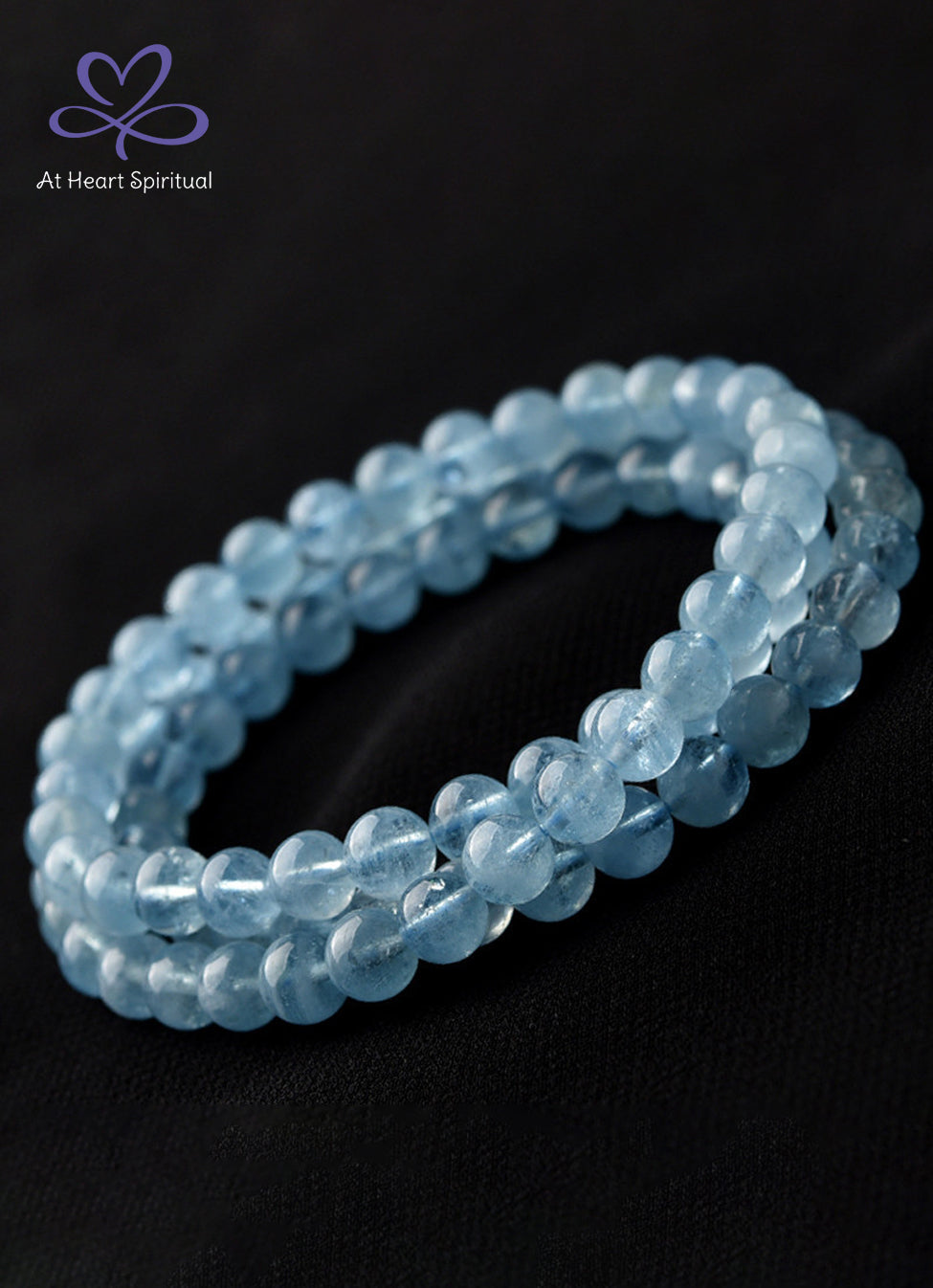 Natural Aquamarine Bracelet, Water Energy,5MM