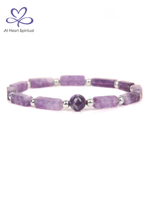 Natural Amethyst Agate Bracelet，Fire Energy，Help Calming