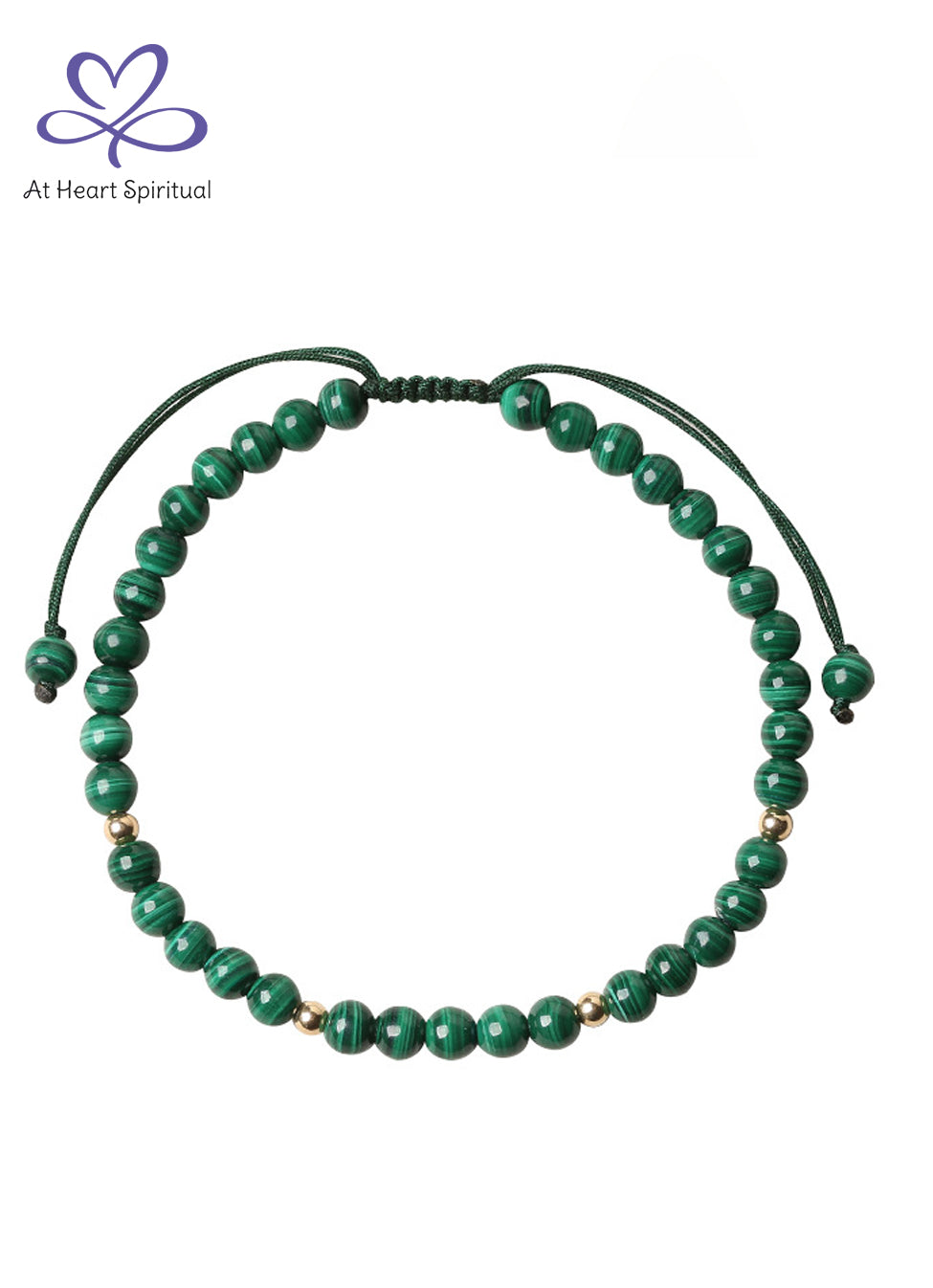 Natural Green Malachite Bracelet，Wood Energy,3MM