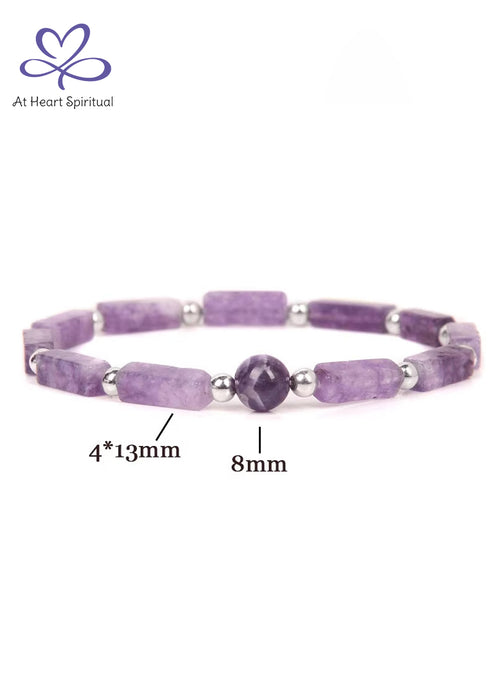 Natural Amethyst Agate Bracelet，Fire Energy，Help Calming