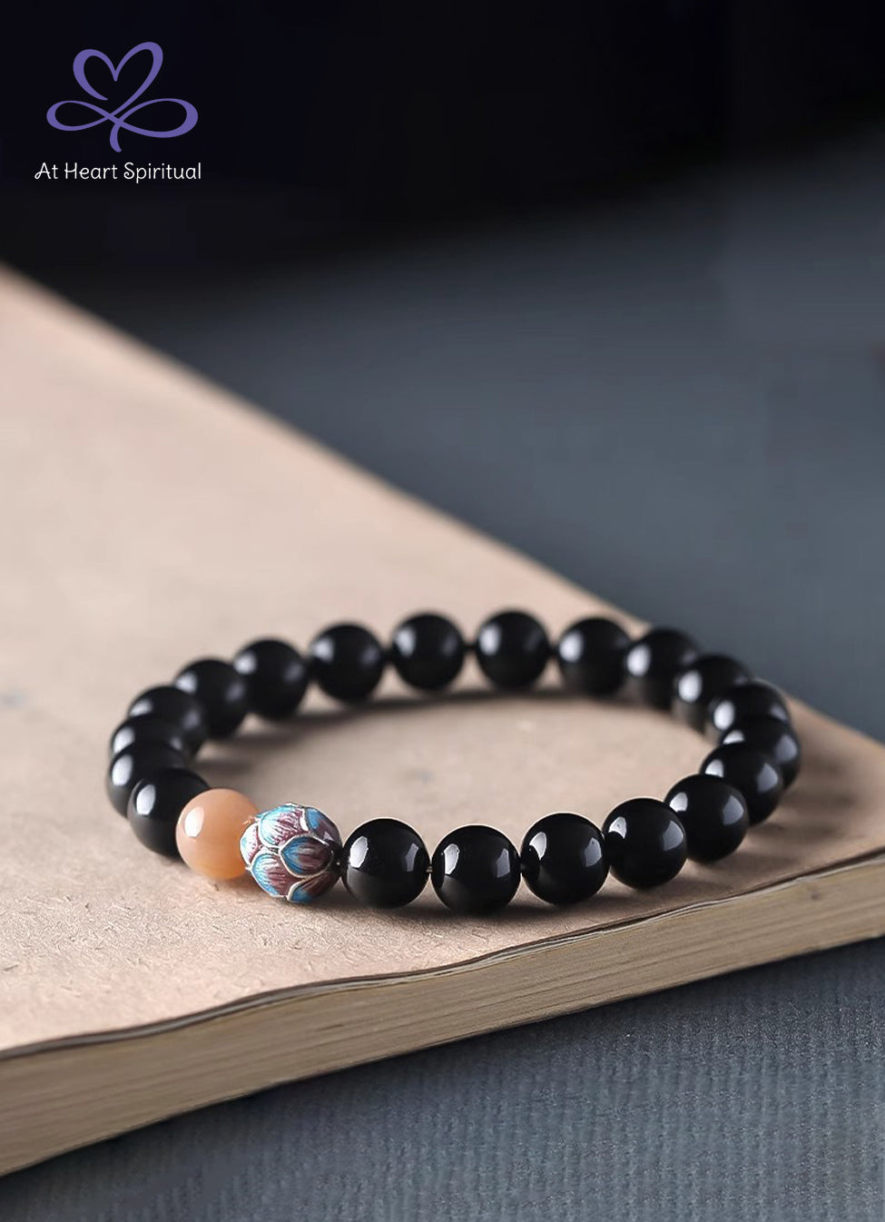 Natural Black Obsidian Bracelet, Water Energy