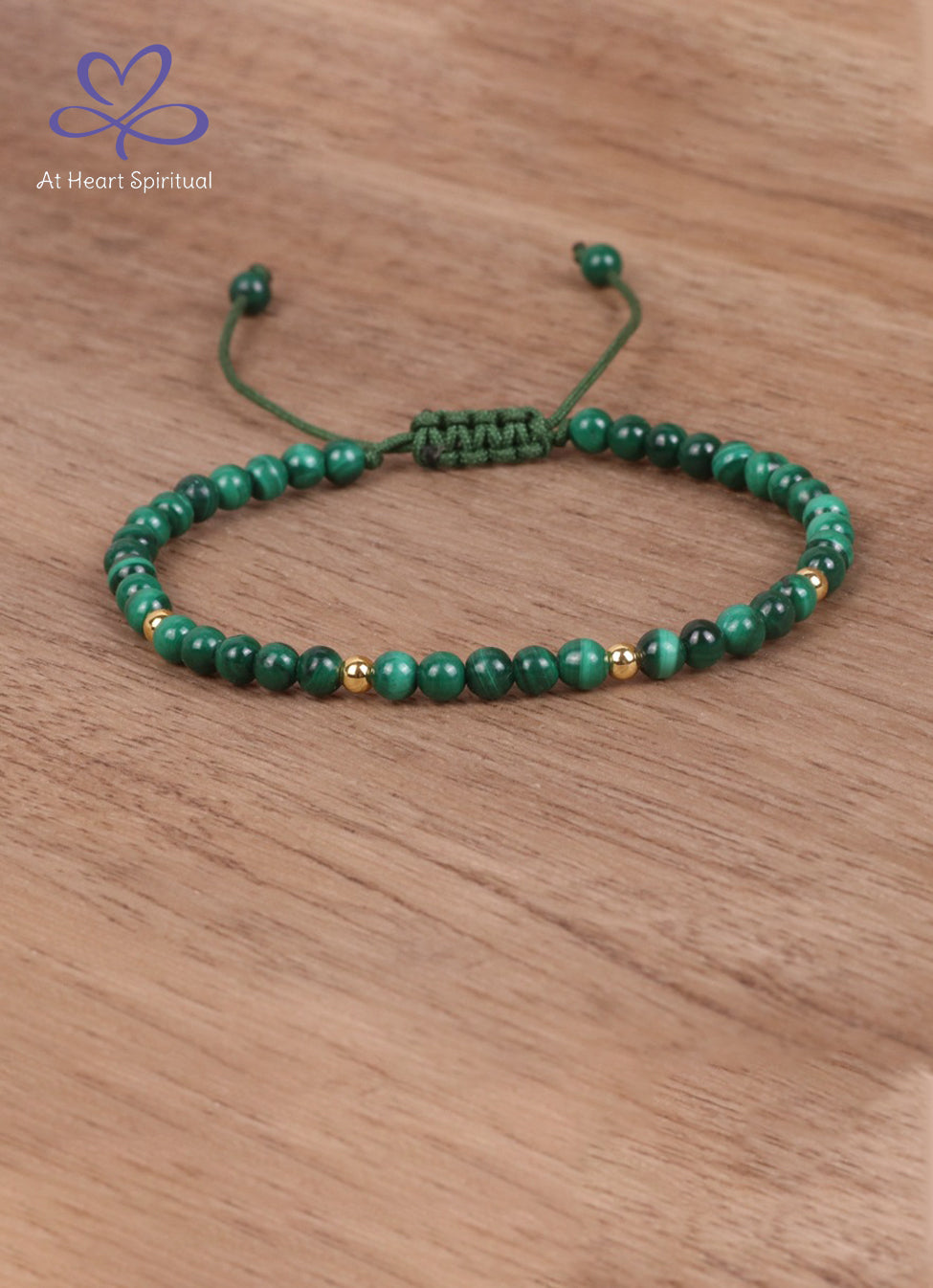 Natural Green Malachite Bracelet，Wood Energy,3MM