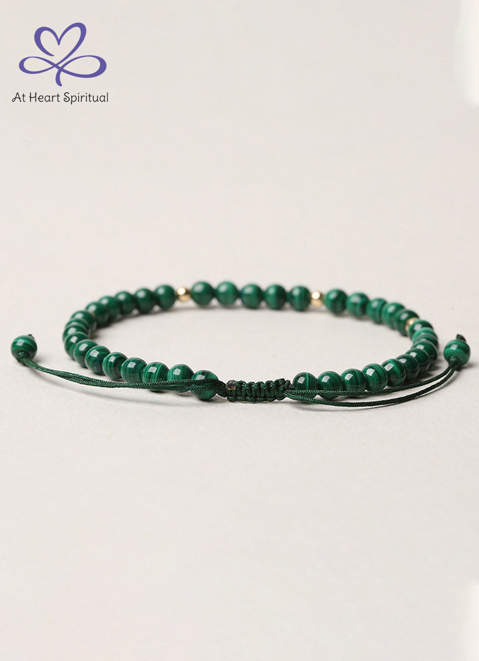 Natural Green Malachite Bracelet，Wood Energy,3MM